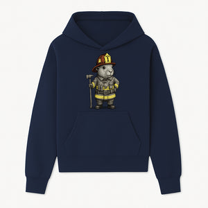 Firefighter Guinea Pig Art Print, Cute Fireman Illustration, Animal Lover Gift, Whimsical Home Decor, Unique Kids Room Wall Art - Hoodie 1757912455099.jpg