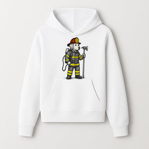 Cute Firefighter Dog Art Print | Funny Pet Decor | Gift for Dog Lovers | Cute Animal Illustration in Firefighter Uniform - Hoodie 1757912455166.jpg