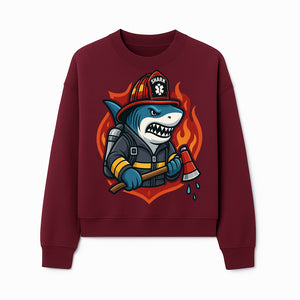 Firefighter Shark Graphic Tee - Cool Shark Fireman Design for Kids & Adults - Fun Firefighter Humor Shirt for Animal Lovers - Sweatshirt 1757912455247.jpg
