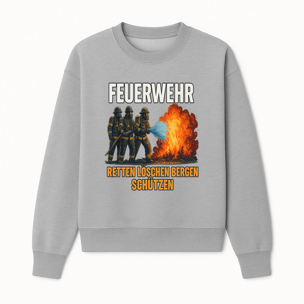 Firefighter Theme Wall Art - Retten, L schen, Bergen, Sch tzen Print for Firehouse Decor, Firefighter Gift, Rescue Heroes Artwork - Sweatshirt 1757912455262.jpg