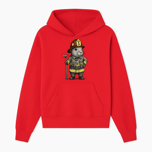 Firefighter Guinea Pig Art Print, Cute Fireman Illustration, Animal Lover Gift, Whimsical Home Decor, Unique Kids Room Wall Art - Hoodie 1757912455280.jpg