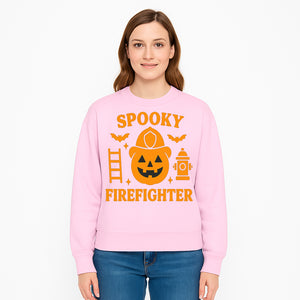 Spooky Firefighter Halloween Decor - Pumpkin Design, Fun Holiday Gift, Festive Home Decoration for Kids and Adults - Sweatshirt 1757912455385.jpg