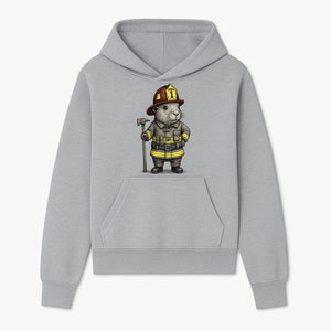 Firefighter Guinea Pig Art Print, Cute Fireman Illustration, Animal Lover Gift, Whimsical Home Decor, Unique Kids Room Wall Art - Hoodie 1757912455419.jpg