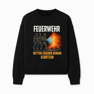 Firefighter Theme Wall Art - Retten, L schen, Bergen, Sch tzen Print for Firehouse Decor, Firefighter Gift, Rescue Heroes Artwork - Sweatshirt 1757912455437.jpg