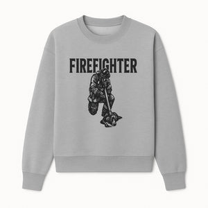 Firefighter Graphic Tee with Rescue Dog Design | Heroic Firefighter Art | Unique Gift for Firefighting Enthusiasts - Sweatshirt 1757912455537.jpg