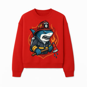 Firefighter Shark Graphic Tee - Cool Shark Fireman Design for Kids & Adults - Fun Firefighter Humor Shirt for Animal Lovers - Sweatshirt 1757912455553.jpg