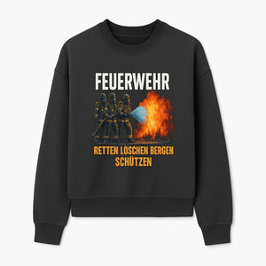 Firefighter Theme Wall Art - Retten, L schen, Bergen, Sch tzen Print for Firehouse Decor, Firefighter Gift, Rescue Heroes Artwork - Sweatshirt 1757912455556.jpg