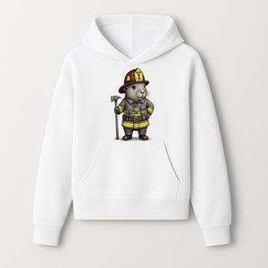 Firefighter Guinea Pig Art Print, Cute Fireman Illustration, Animal Lover Gift, Whimsical Home Decor, Unique Kids Room Wall Art - Hoodie 1757912455566.jpg
