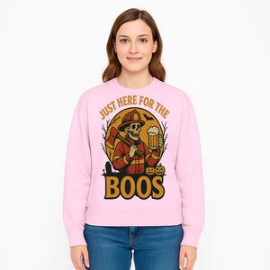 Halloween Skeleton Firefighter Beer Boos Graphic Tee, Spooky Oktoberfest T-Shirt, Funny Trick or Treat Top for Adults - Sweatshirt 1757912455586.jpg