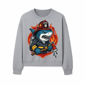 Firefighter Shark Graphic Tee - Cool Shark Fireman Design for Kids & Adults - Fun Firefighter Humor Shirt for Animal Lovers - Sweatshirt 1757912455715.jpg