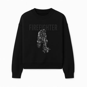 Firefighter Graphic Tee with Rescue Dog Design | Heroic Firefighter Art | Unique Gift for Firefighting Enthusiasts - Sweatshirt 1757912455740.jpg