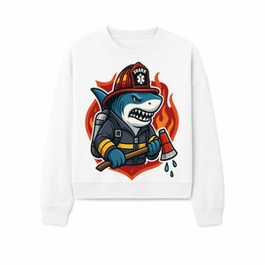Firefighter Shark Graphic Tee - Cool Shark Fireman Design for Kids & Adults - Fun Firefighter Humor Shirt for Animal Lovers - Sweatshirt 1757912455846.jpg