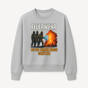 Firefighter Theme Wall Art - Retten, L schen, Bergen, Sch tzen Print for Firehouse Decor, Firefighter Gift, Rescue Heroes Artwork - Sweatshirt 1757912455921.jpg