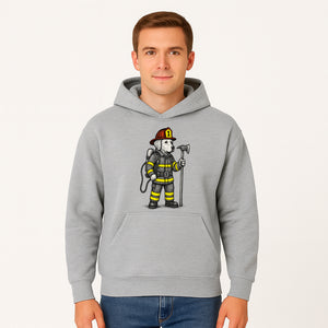 Cute Firefighter Dog Art Print | Funny Pet Decor | Gift for Dog Lovers | Cute Animal Illustration in Firefighter Uniform - Hoodie 1757912456361.jpg