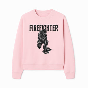 Firefighter Graphic Tee with Rescue Dog Design | Heroic Firefighter Art | Unique Gift for Firefighting Enthusiasts - Sweatshirt 1757912456621.jpg