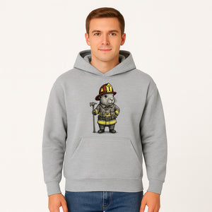 Firefighter Guinea Pig Art Print, Cute Fireman Illustration, Animal Lover Gift, Whimsical Home Decor, Unique Kids Room Wall Art - Hoodie 1757912456728.jpg