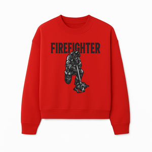 Firefighter Graphic Tee with Rescue Dog Design | Heroic Firefighter Art | Unique Gift for Firefighting Enthusiasts - Sweatshirt 1757912457136.jpg