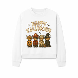 Cute Halloween Cow Decor - Happy Halloween with Pumpkin, Mummy, Firefighter, Witch Designs - Fall Festival Farmhouse Decor - Sweatshirt 1757912457239.jpg