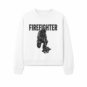 Firefighter Graphic Tee with Rescue Dog Design | Heroic Firefighter Art | Unique Gift for Firefighting Enthusiasts - Sweatshirt 1757912457495.jpg
