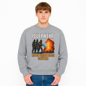 Firefighter Theme Wall Art - Retten, L schen, Bergen, Sch tzen Print for Firehouse Decor, Firefighter Gift, Rescue Heroes Artwork - Sweatshirt 1757912458329.jpg
