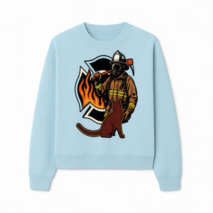 Firefighter with Cat Graphic Tee | Fire Rescue Battalion Apparel | Unique Firefighter Gifts for Cat Lovers | Fire Safety Design - Sweatshirt 1757912458738.jpg