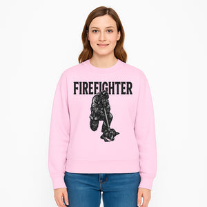 Firefighter Graphic Tee with Rescue Dog Design | Heroic Firefighter Art | Unique Gift for Firefighting Enthusiasts - Sweatshirt 1757912458810.jpg