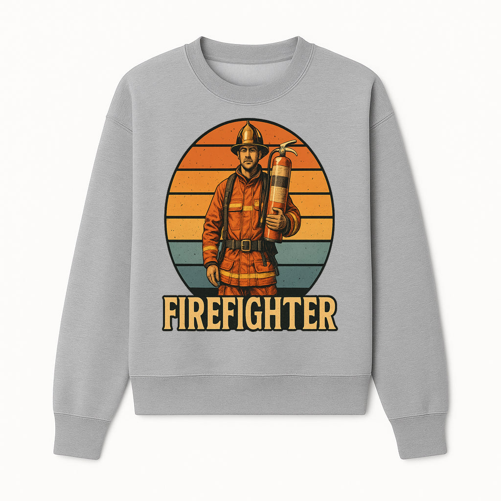 Vintage Firefighter Graphic Tee | Retro Firefighter Shirt | Fireman Apparel | Firefighting Gift | Fire Service Artwork - Sweatshirt 1757912458901.jpg