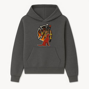 Firefighter and Dog Graphic Art | Fire Rescue Hero Design | Fireman with Mascot | Firefighting Gifts | Wall Art Decor - Hoodie 1757912459353.jpg