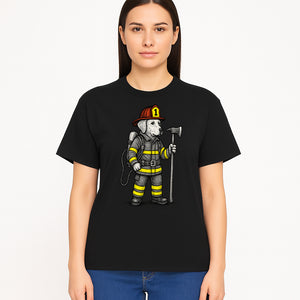Cute Firefighter Dog Art Print | Funny Pet Decor | Gift for Dog Lovers | Cute Animal Illustration in Firefighter Uniform - T-shirt 1757912459697.jpg