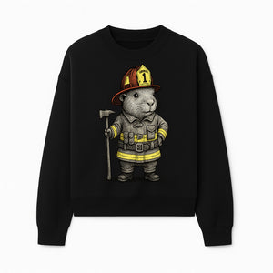 Firefighter Guinea Pig Art Print, Cute Fireman Illustration, Animal Lover Gift, Whimsical Home Decor, Unique Kids Room Wall Art - Sweatshirt 1757912460464.jpg