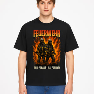 Firefighter Art Print - Feuerwehr Graphic, Heroic Firemen Design, One for All, All for One, Wall Decor, Firefighter Gift Idea - T-shirt 1757912460617.jpg