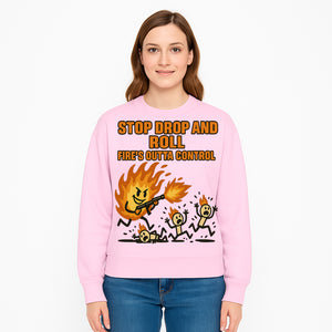 Stop Drop and Roll Fire Prevention Graphic Tee - Funny Fire Safety Humor Shirt - Sweatshirt 1757912460741.jpg