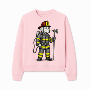Cute Firefighter Dog Art Print | Funny Pet Decor | Gift for Dog Lovers | Cute Animal Illustration in Firefighter Uniform - Sweatshirt 1757912460910.jpg