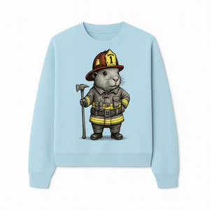 Firefighter Guinea Pig Art Print, Cute Fireman Illustration, Animal Lover Gift, Whimsical Home Decor, Unique Kids Room Wall Art - Sweatshirt 1757912461104.jpg