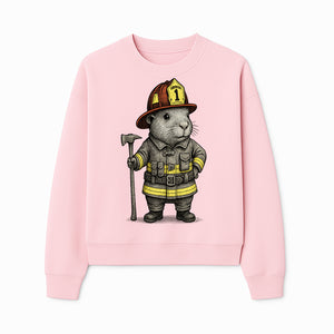 Firefighter Guinea Pig Art Print, Cute Fireman Illustration, Animal Lover Gift, Whimsical Home Decor, Unique Kids Room Wall Art - Sweatshirt 1757912461289.jpg