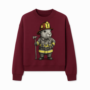 Firefighter Guinea Pig Art Print, Cute Fireman Illustration, Animal Lover Gift, Whimsical Home Decor, Unique Kids Room Wall Art - Sweatshirt 1757912461485.jpg