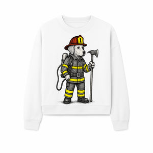 Cute Firefighter Dog Art Print | Funny Pet Decor | Gift for Dog Lovers | Cute Animal Illustration in Firefighter Uniform - Sweatshirt 1757912461689.jpg