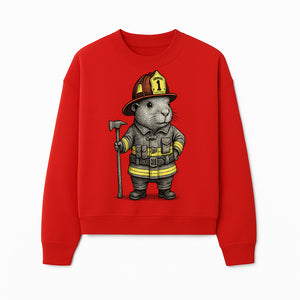 Firefighter Guinea Pig Art Print, Cute Fireman Illustration, Animal Lover Gift, Whimsical Home Decor, Unique Kids Room Wall Art - Sweatshirt 1757912461793.jpg