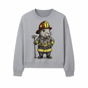Firefighter Guinea Pig Art Print, Cute Fireman Illustration, Animal Lover Gift, Whimsical Home Decor, Unique Kids Room Wall Art - Sweatshirt 1757912461930.jpg