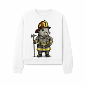Firefighter Guinea Pig Art Print, Cute Fireman Illustration, Animal Lover Gift, Whimsical Home Decor, Unique Kids Room Wall Art - Sweatshirt 1757912462102.jpg