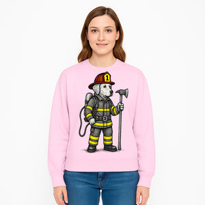 Cute Firefighter Dog Art Print | Funny Pet Decor | Gift for Dog Lovers | Cute Animal Illustration in Firefighter Uniform - Sweatshirt 1757912463007.jpg