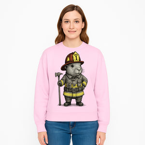 Firefighter Guinea Pig Art Print, Cute Fireman Illustration, Animal Lover Gift, Whimsical Home Decor, Unique Kids Room Wall Art - Sweatshirt 1757912463410.jpg