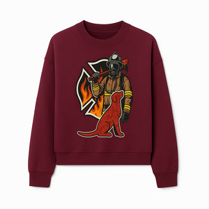 Firefighter and Dog Graphic Art | Fire Rescue Hero Design | Fireman with Mascot | Firefighting Gifts | Wall Art Decor - Sweatshirt 1757912466672.jpg