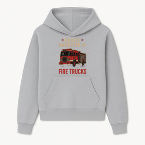 Easily Distracted by Fire Trucks Retro Graphic Tee | Firefighter Enthusiast Shirt | Fun Casual Wear - Hoodie 1757912467861.jpg
