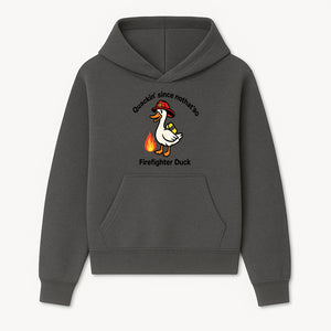 Firefighter Duck Design - Quackin' Since '90 Funny Fireman Graphic for Animal Lovers and Firefighting Enthusiasts - Hoodie 1757912469325.jpg