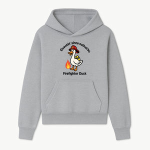 Firefighter Duck Design - Quackin' Since '90 Funny Fireman Graphic for Animal Lovers and Firefighting Enthusiasts - Hoodie 1757912470617.jpg