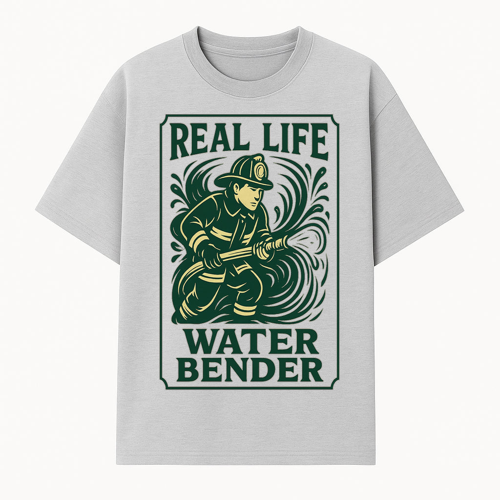 Real Life Water Bender Firefighter Graphic T-Shirt | Fireman Humor Gifts | Cute Firefighter Apparel | Funny Firefighting Design - T-shirt 1757912474483.jpg