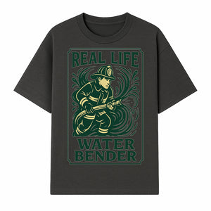 Real Life Water Bender Firefighter Graphic T-Shirt | Fireman Humor Gifts | Cute Firefighter Apparel | Funny Firefighting Design - T-shirt 1757912474827.jpg