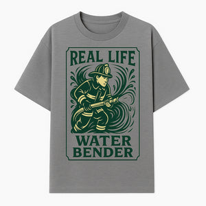 Real Life Water Bender Firefighter Graphic T-Shirt | Fireman Humor Gifts | Cute Firefighter Apparel | Funny Firefighting Design - T-shirt 1757912475174.jpg