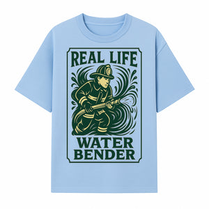 Real Life Water Bender Firefighter Graphic T-Shirt | Fireman Humor Gifts | Cute Firefighter Apparel | Funny Firefighting Design - T-shirt 1757912475331.jpg